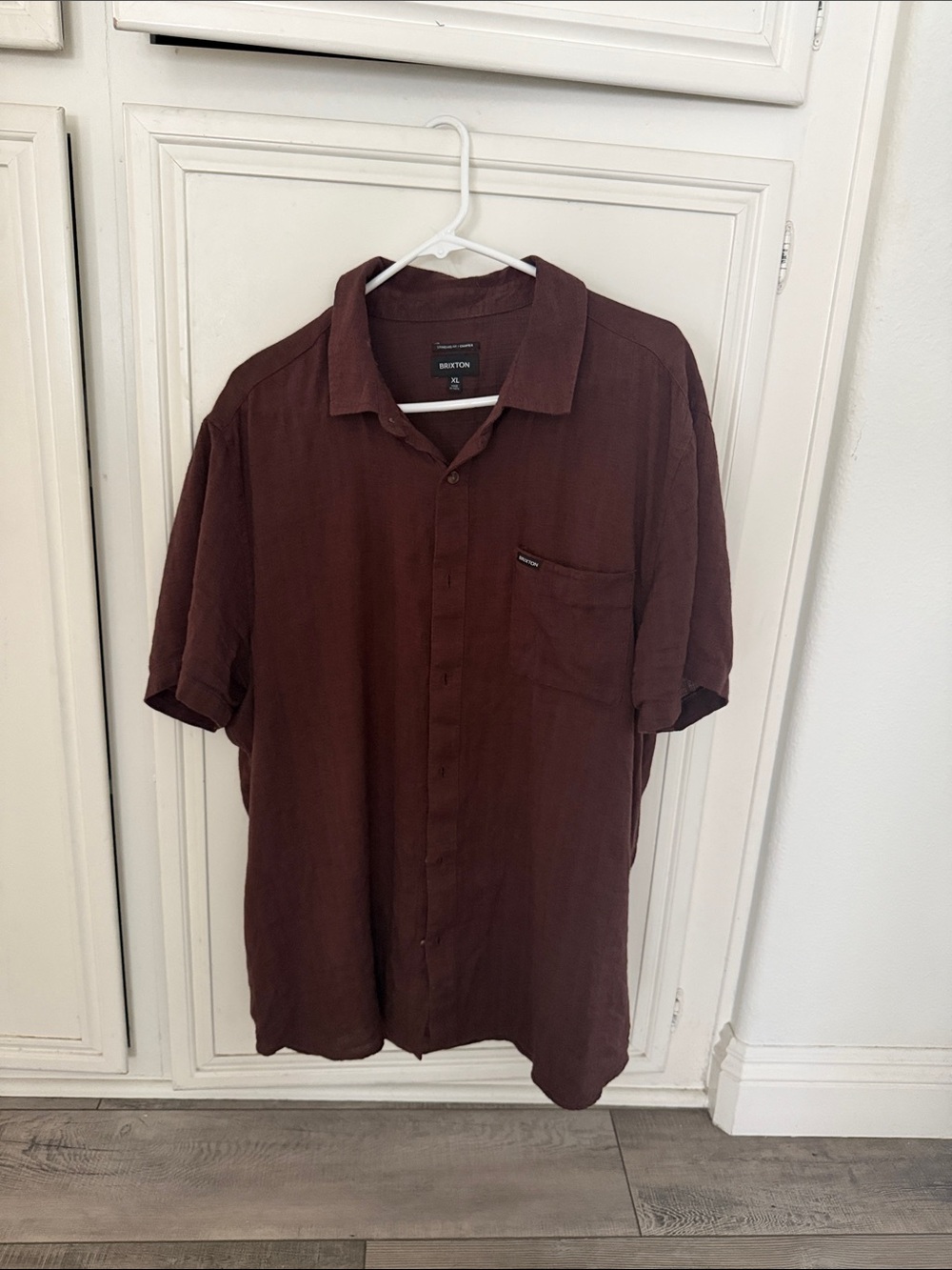 Brixton Men's Short-Sleeve Button-Up Shirt - Maroon